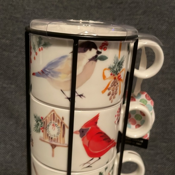 NWOT Grace Fine porcelain stackable mugs - Picture 4 of 9